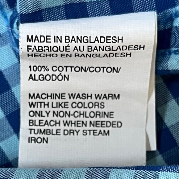 IZOD Men's Light Weight Poplin Gingham Check Shirt Sz XL - Picture 5 of 5